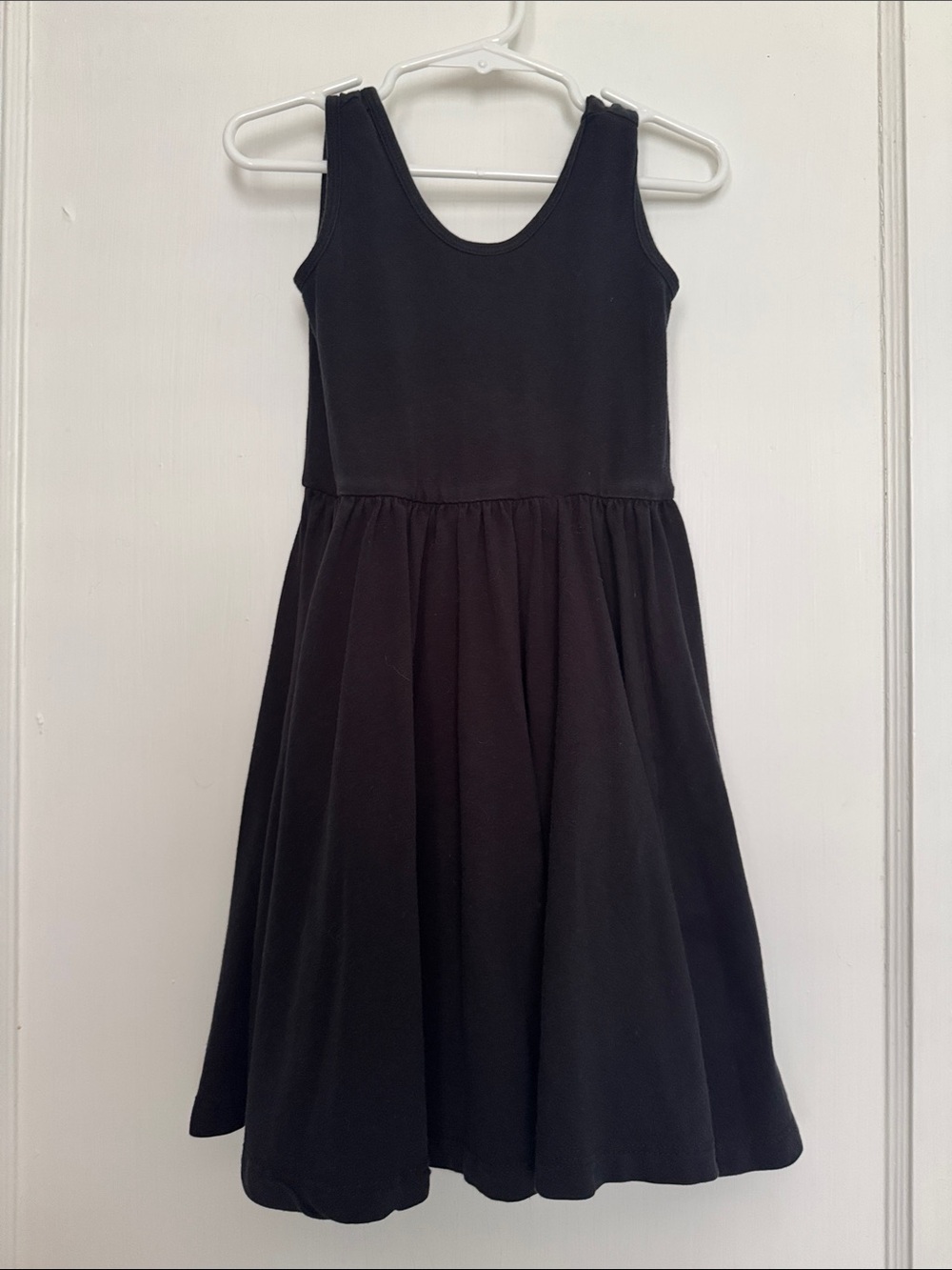 Girls Black Sleeveless Casual Twirl Dress